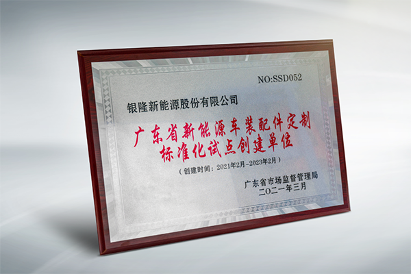 銀隆授牌創(chuàng)建廣東省新能源車裝配件定制標(biāo)準(zhǔn)化試點(diǎn)